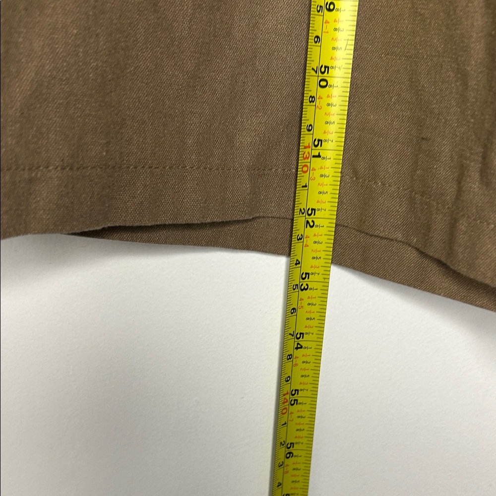 Elegant Khaki Jumpsuit Linen Cotton Blend Size M - Picture 5 of 13